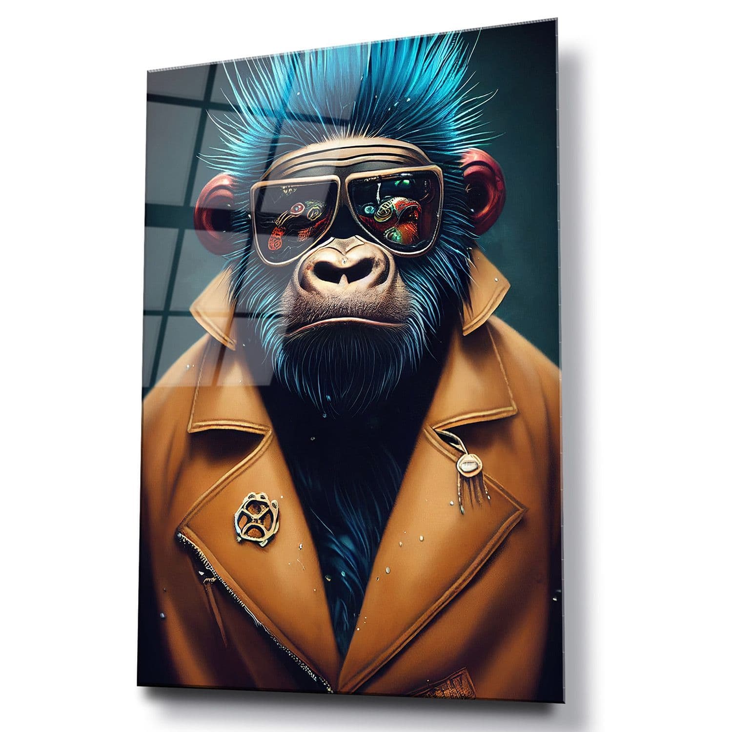 Fantasy Hipster Punk Chimp | 1st Glass Art