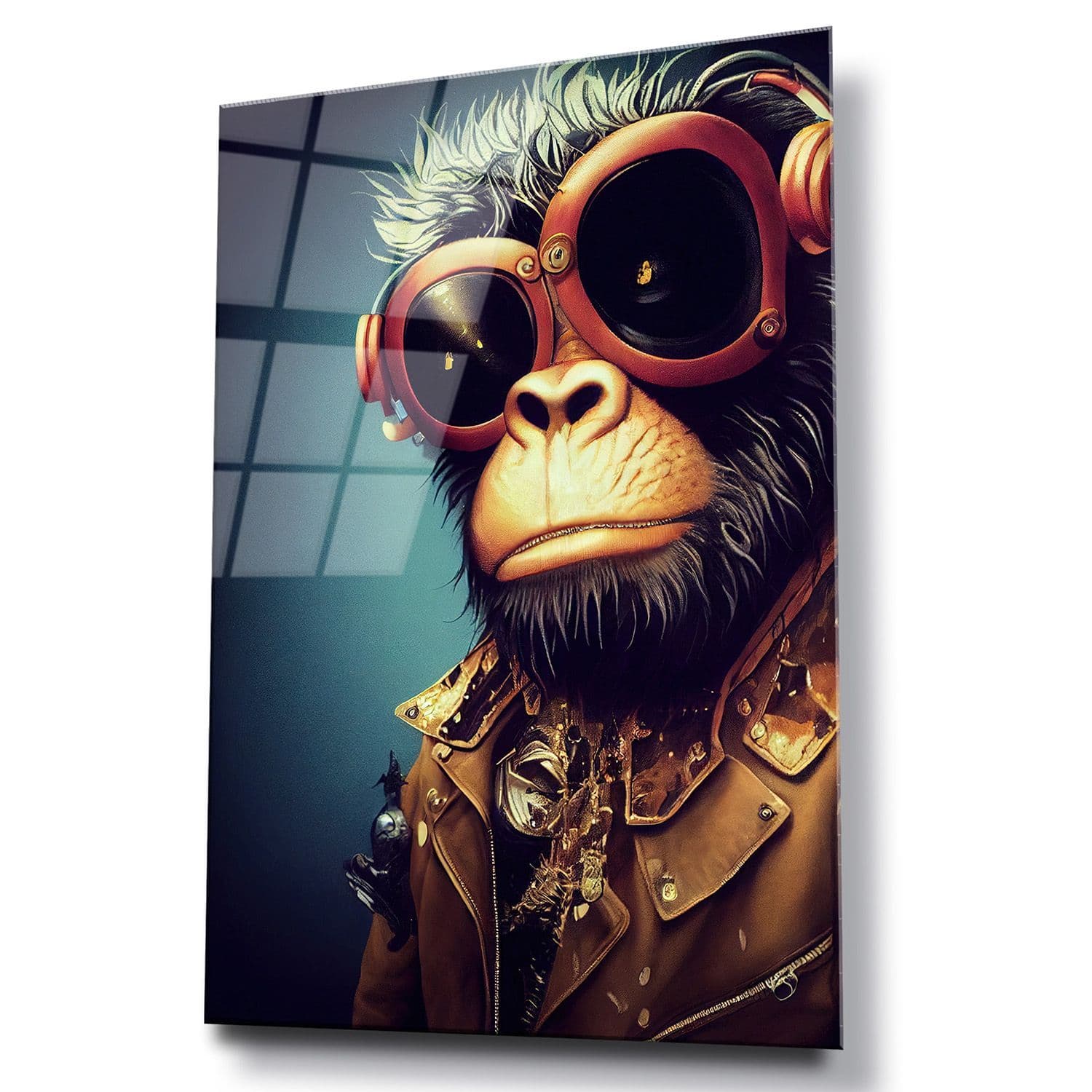 Fantasy Hipster Punk Rock Chimp | 1st Glass Art