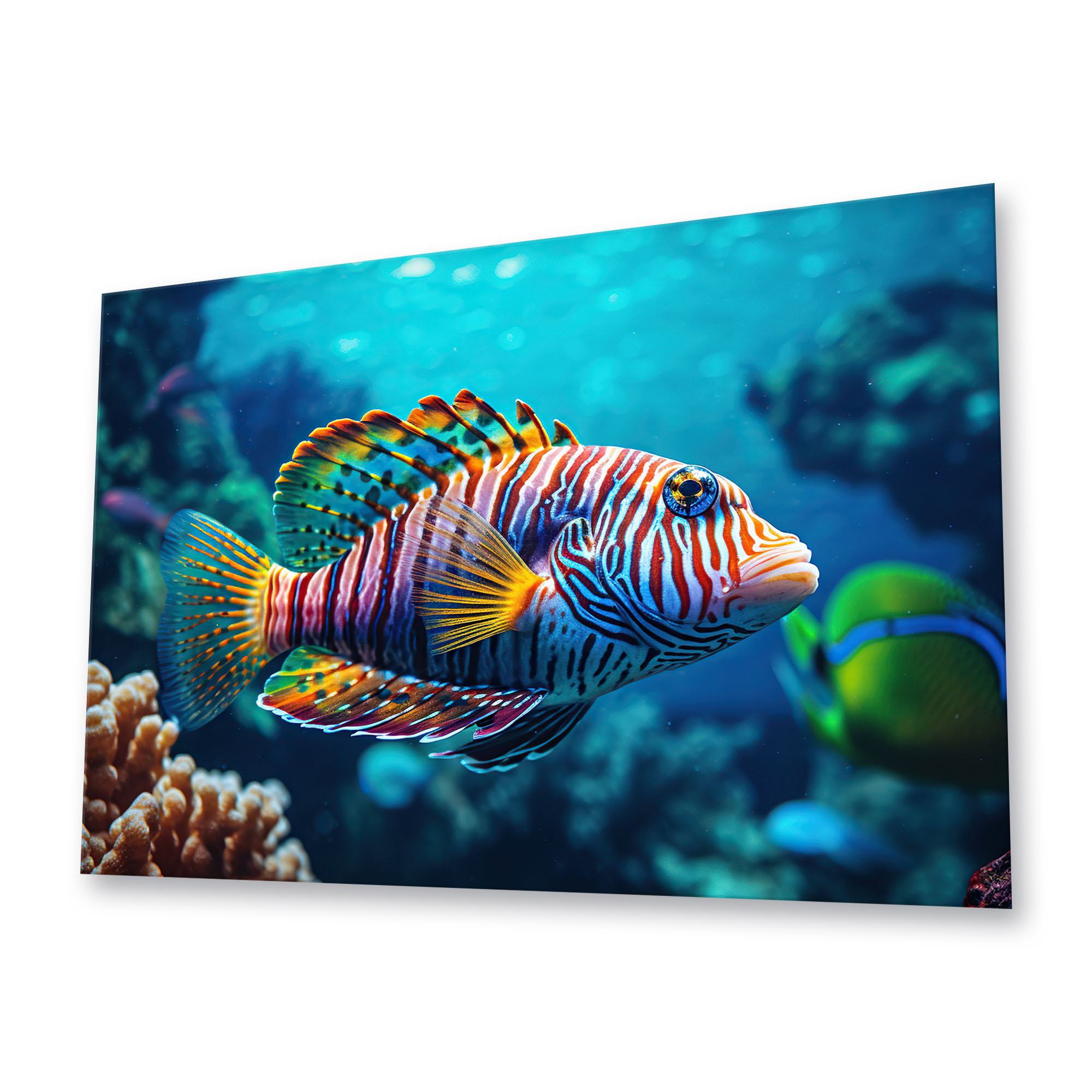 Fish In Coral Reef Glass Wall Art 1st Glass Art